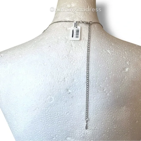 NWT Free People Aurelia Layered Necklace In Jade Green & Silver - Picture 10 of 10